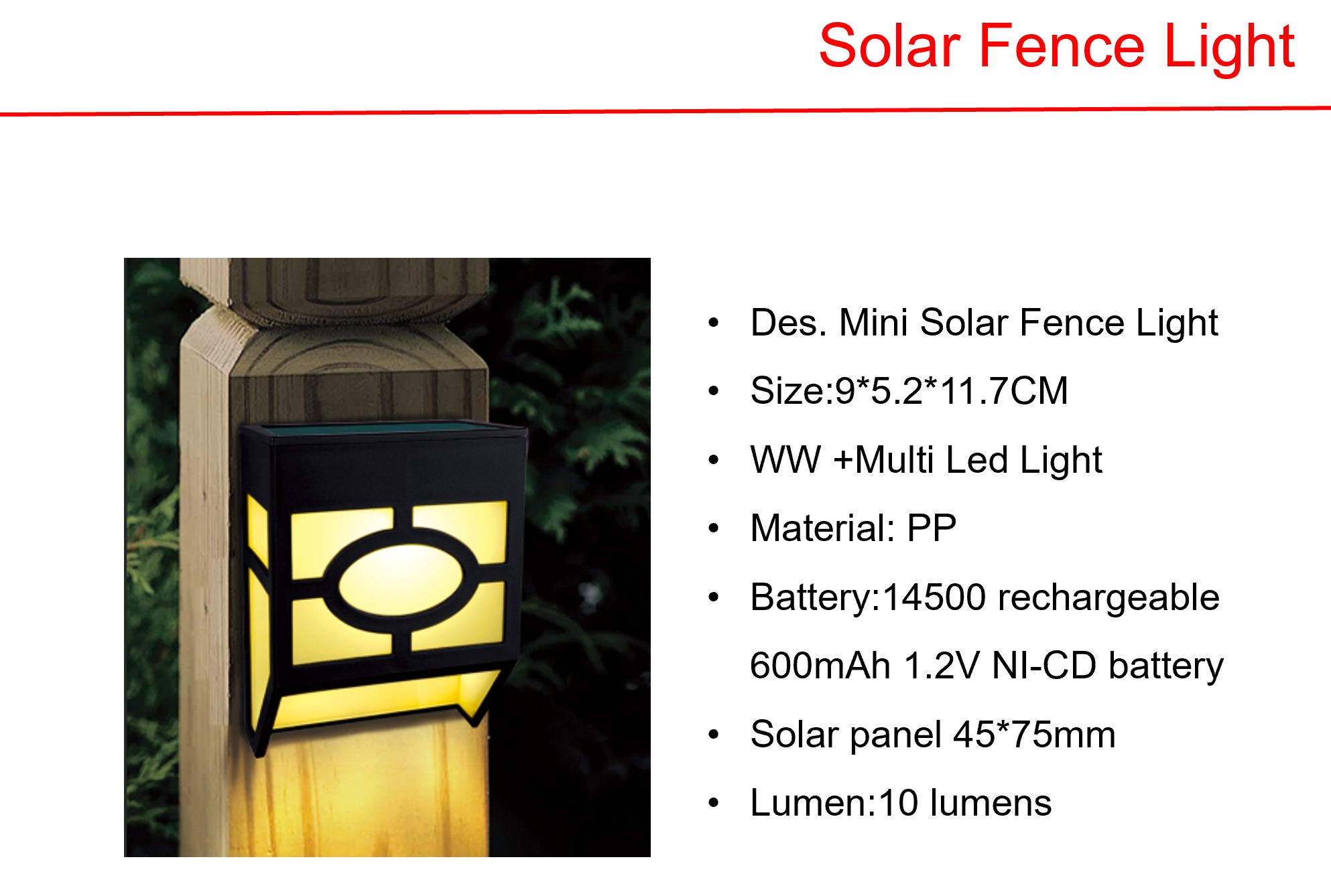 Solar LED Garden Stake & Mini Solar Fence Lights