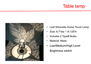 Solar LED Leaf Sihouette Scene Touch Lamp