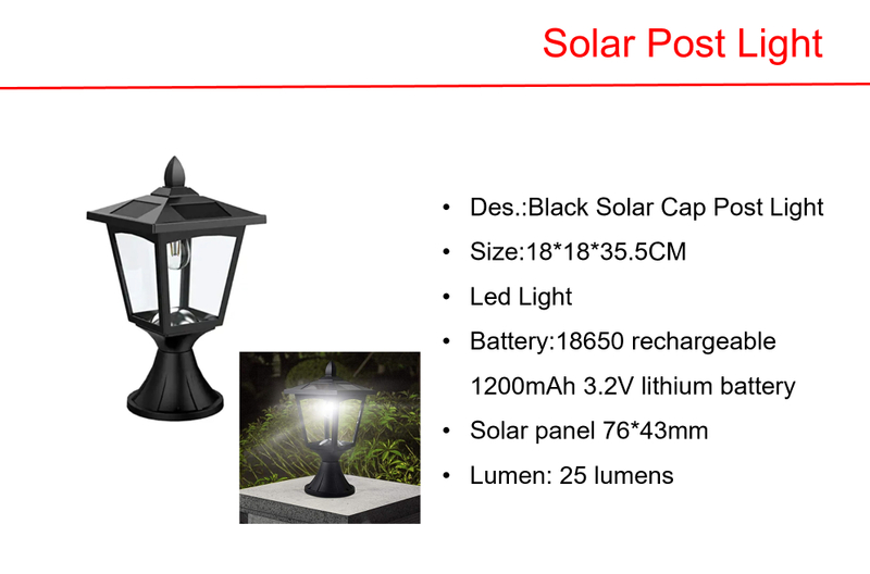 Solar LED Cap Post Light & mini Lantern Lights