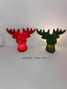 porcelain Green & Red Reindeer light - 18