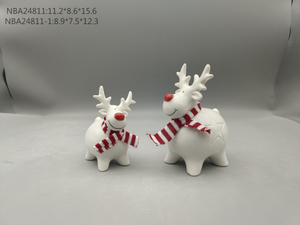 porcelain Reindeer with red scarf - 27