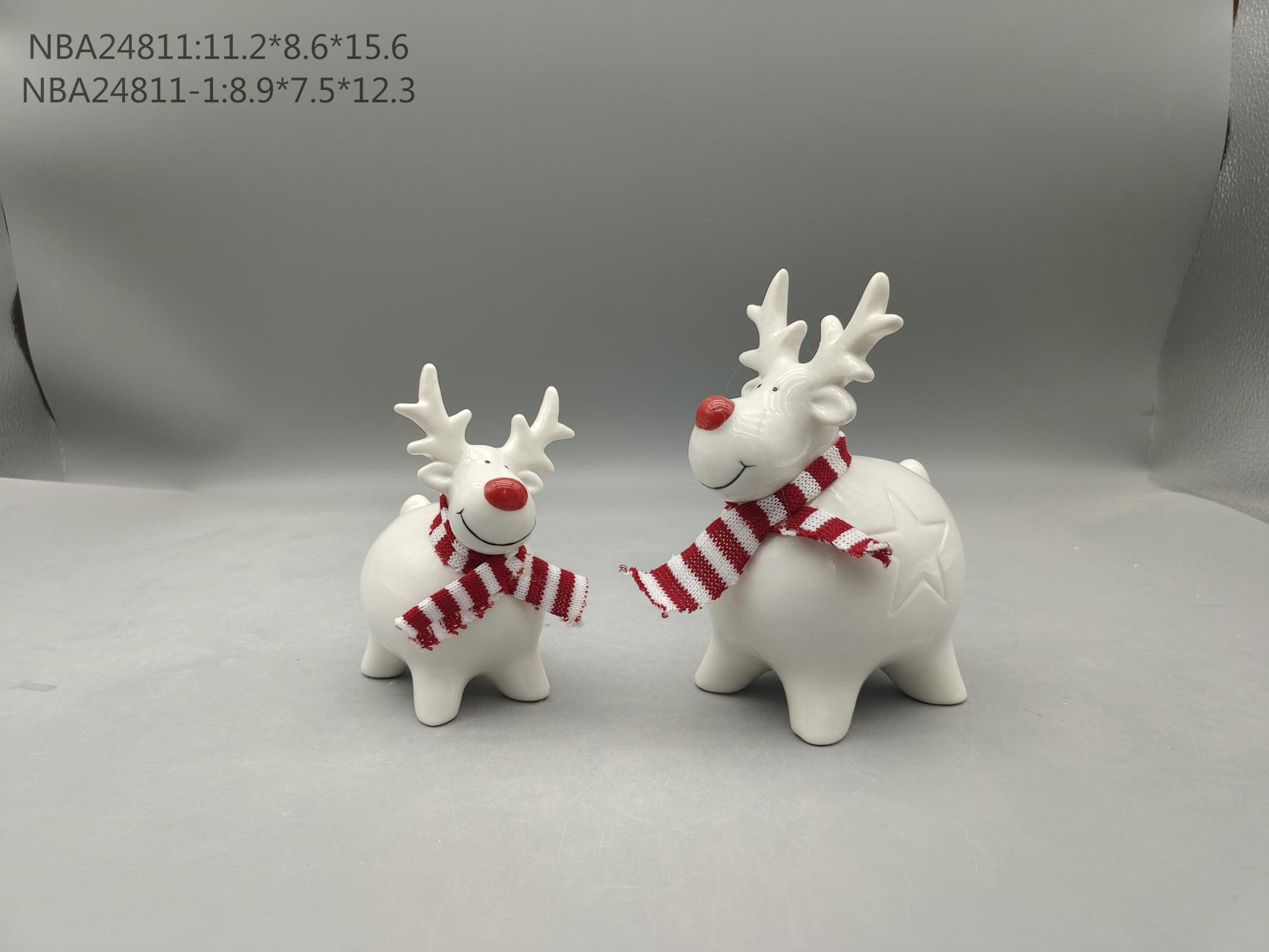 porcelain Reindeer with red scarf - 27
