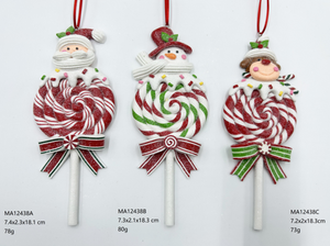 clay dough Santa Claus / snowman / Reindeer lollipop- 40