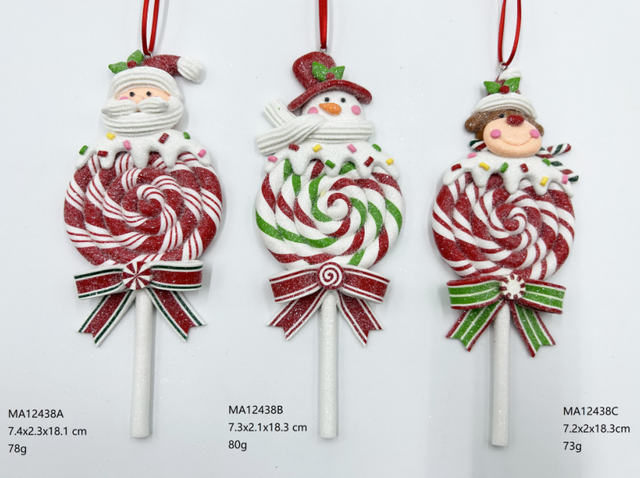 clay dough Santa Claus / snowman / Reindeer lollipop- 40