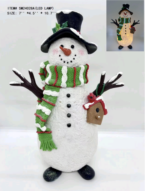 Clay Dough The Snowman Is Wearing A Green Scarf Light- 13