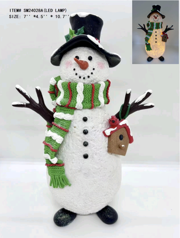 Clay Dough The Snowman Is Wearing A Green Scarf Light- 13