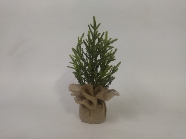 X'mas Green Mini Tree  with fabric basin - 30