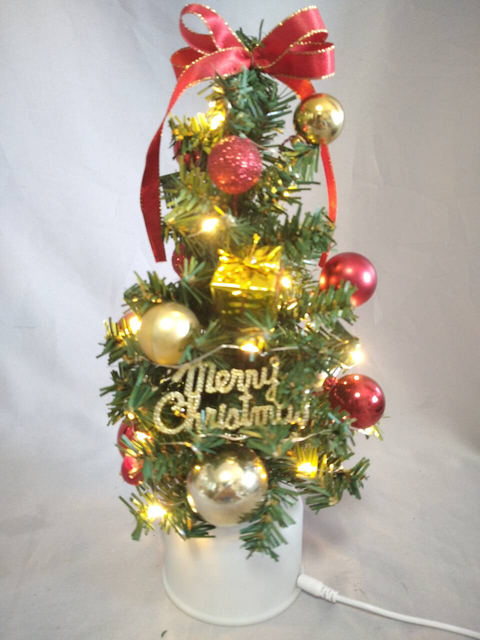 Red 30cm rotating mini Christmas tree