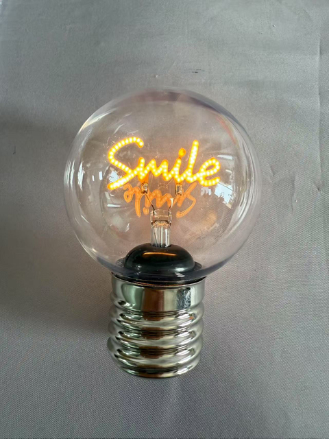 "SMILE" Letter LED Bulbs with Unique Filament Design, Type-C Rechargeable Battery Included, Portable Decorative Lighting