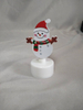 Snowman-Shaped Tabletop Decorative Ornament (4.5×3.5×9cm), Button Cell Battery-Powered LED Light, Cute Winter-Themed Accent