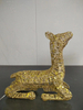 Golden cotton yarn sequin reindeer with 40 warm white LED lights