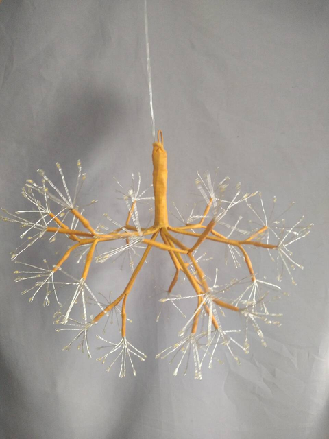 Hanging Firework Light (30cm Diameter Sparkler Head Design) with Tangerine-Orange Branches, Festive Decorative Lamp for Parties/Events/Indoor Ambiance