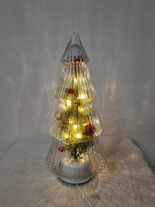 Transparent Glass Rotating Christmas Tree