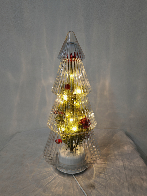 Transparent Glass Rotating Christmas Tree