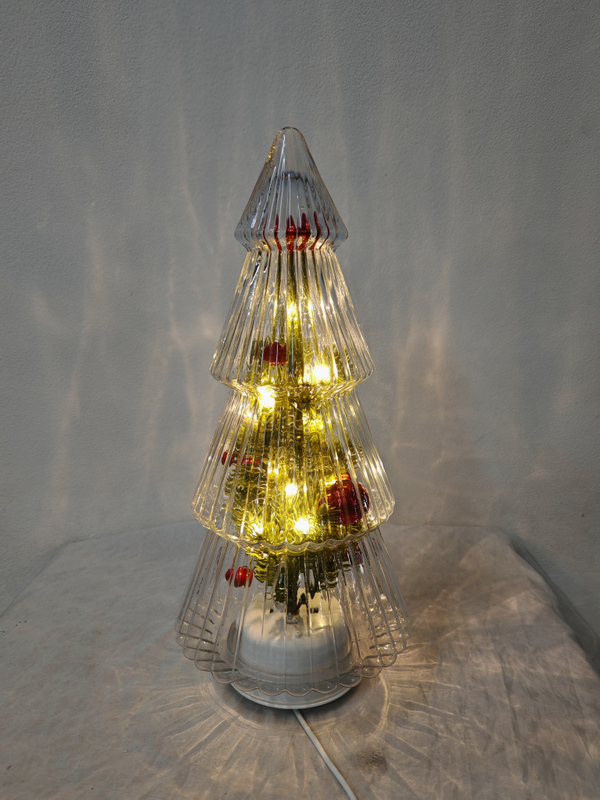 Transparent Glass Rotating Christmas Tree