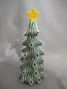 Green Striped Christmas Tree with Yellow Star Topper | 8cm Width × 21cm Height | Warm White 10-LED Fairy Lights | LR44×3 Battery Powered (30-Day Runtime) | Built-in Insulation Tab for Safe Storage