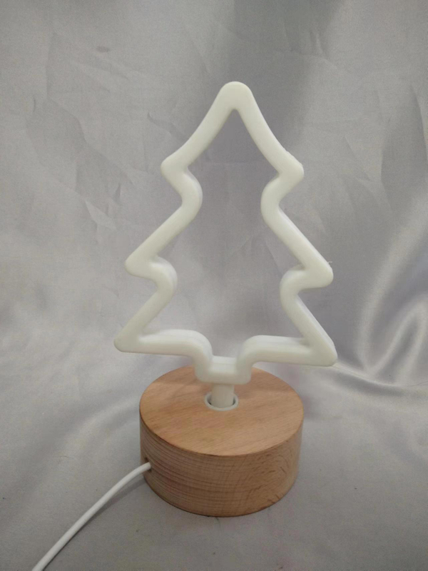 Wooden based Christmas tree shaped lamp