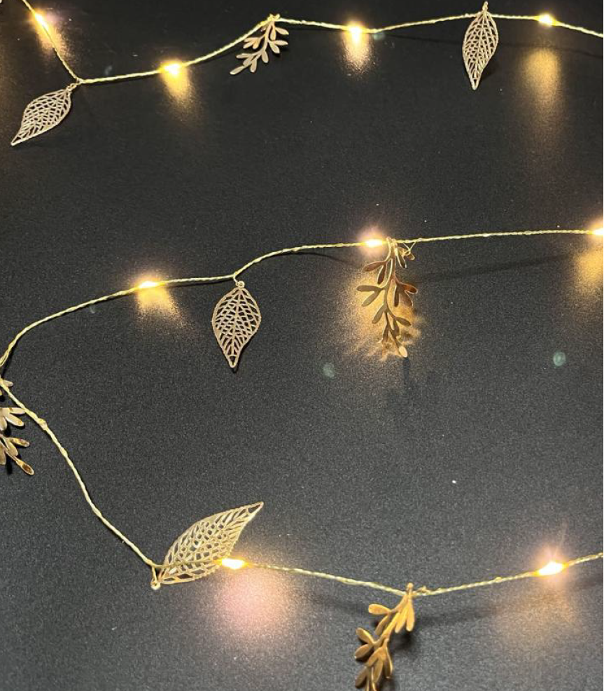 2M 20LEDs Metal Leaves String Light