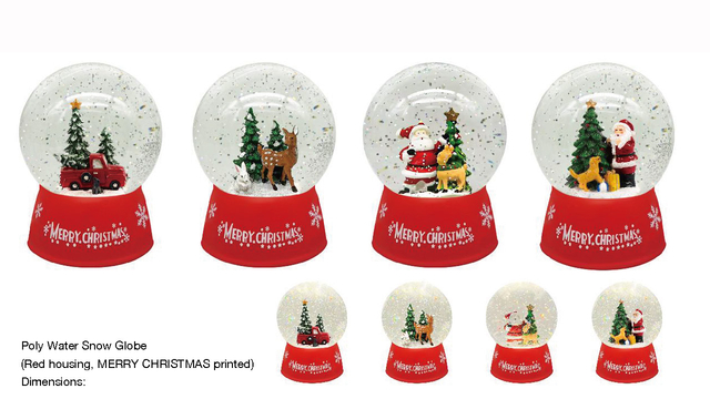 Acrylic Poly Water Snow Globe Car/Reindeer/Santa Claus&Reindeer SR - 129