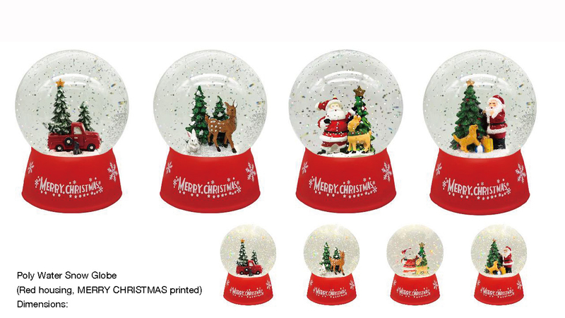 Acrylic Poly Water Snow Globe Car/Reindeer/Santa Claus&Reindeer SR - 129