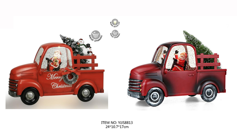Acrylic Water spinning Light Santa Claus & Snowmen in the Car SJ - 5