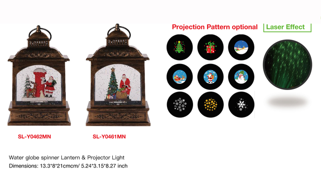 Acrylic Water globe spinner Lantern & Projector Light Santa Claus & Reindeer / Santa Claus & Gifts SR - 37