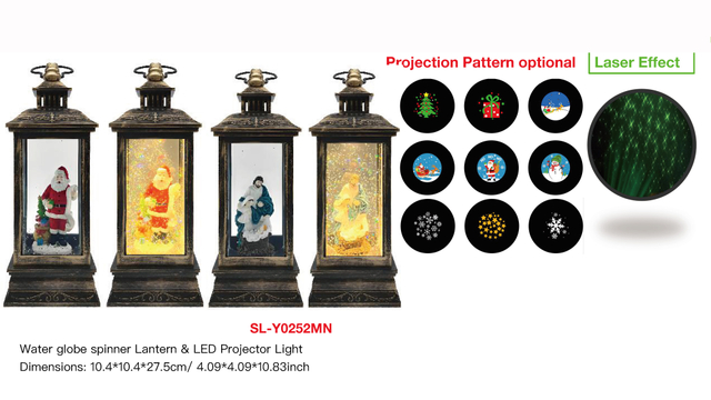 Acrylic Water globe spinner Lantern & LED Projector Light Santa Claus / Virgin Mary SR - 49
