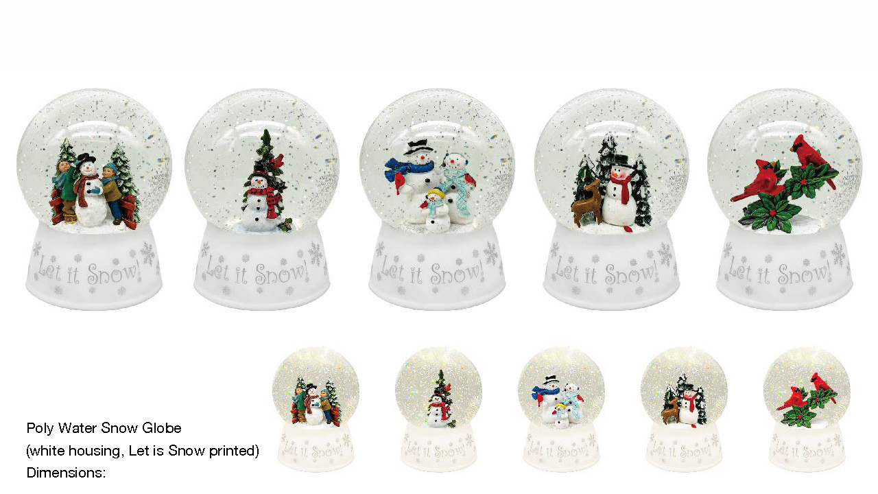 Acrylic Poly Water Snow Globe Snowman/Red birds SR - 124