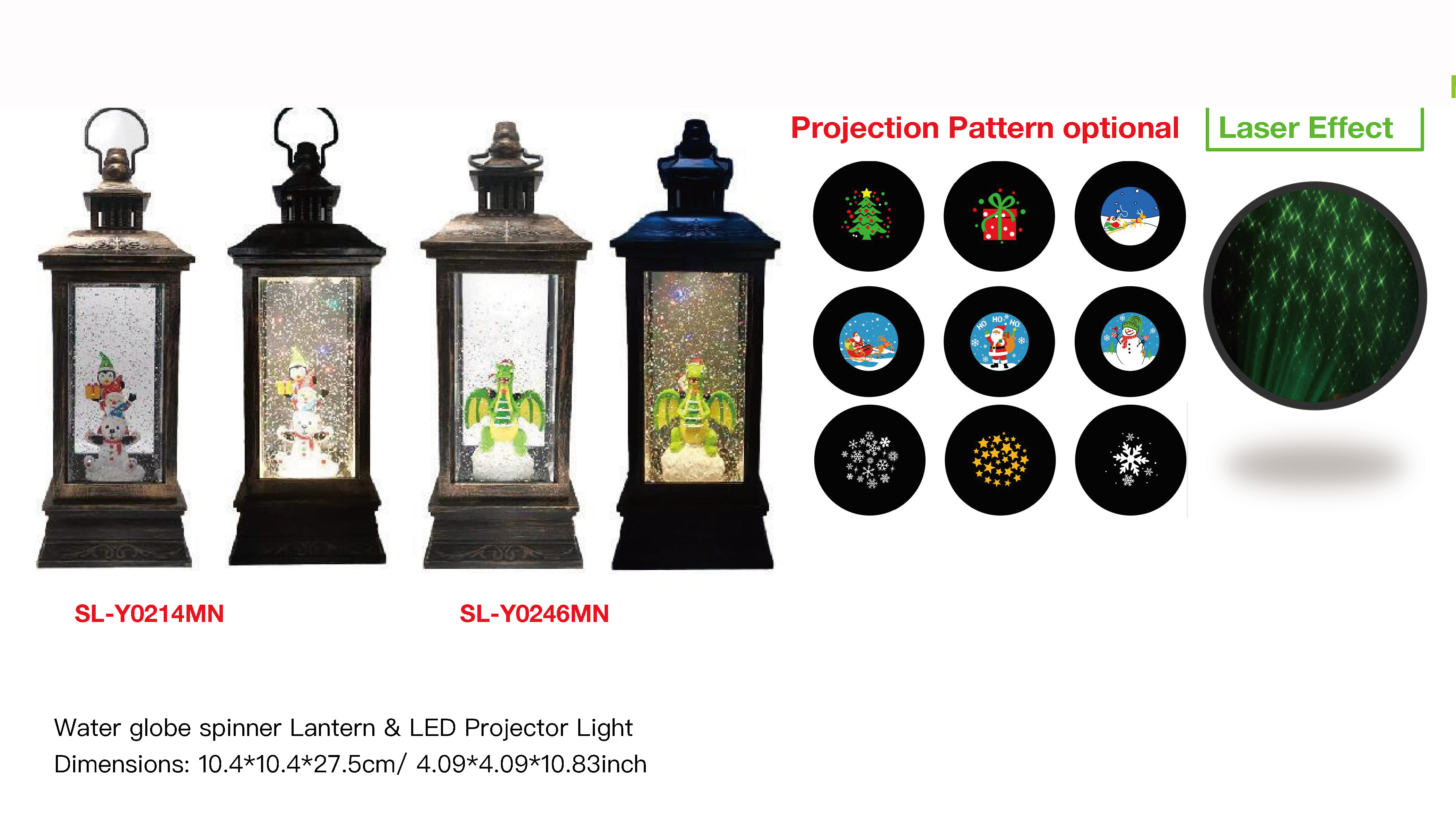 Acrylic Water globe spinner Lantern & LED Projector Light Little animal / Dragon SR - 55