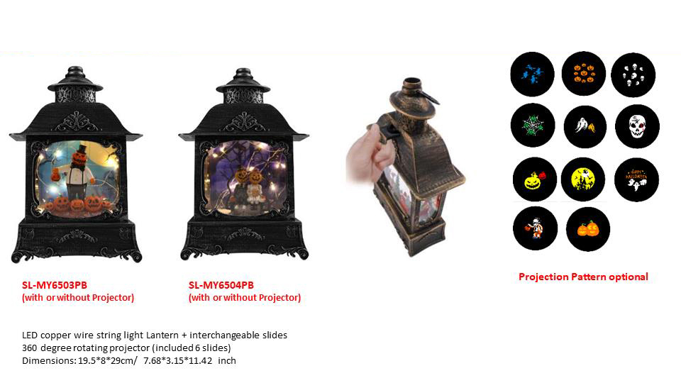 LED copper wire stringlight Lantern + interchangeable slides