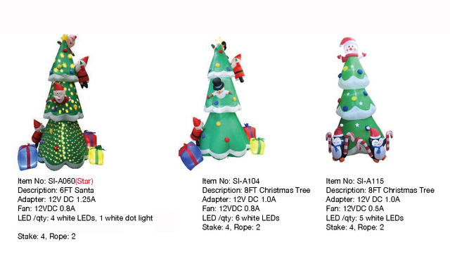 Christmas Tree with Santa/Snowman/ PenguinInflatable Lights