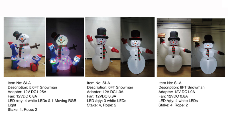 5.6FT,6FT,8FT Snowman Inflatable Lights