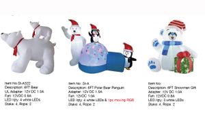 Bear & Snowman Gift Inflatable LED Lights
