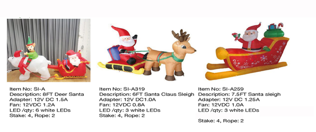Deer Santa & Santa sleigh Inflatable Lights