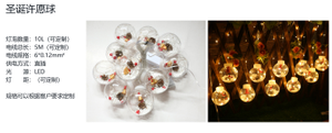 String lights+Christmas wish ball