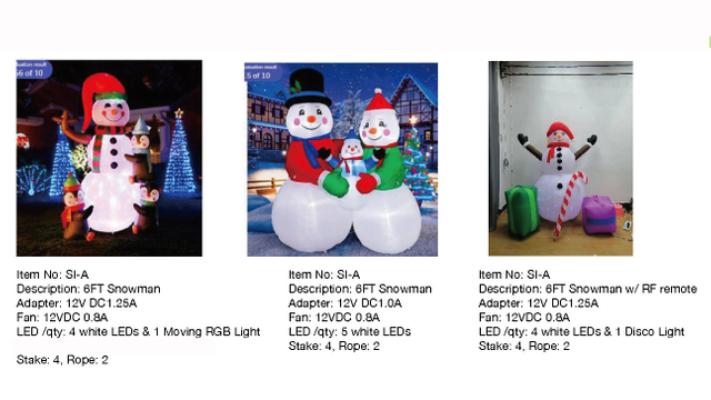 6FT Snowman w/ RFremote Inflatable Lights