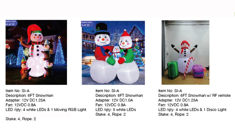 6FT Snowman w/ RFremote Inflatable Lights