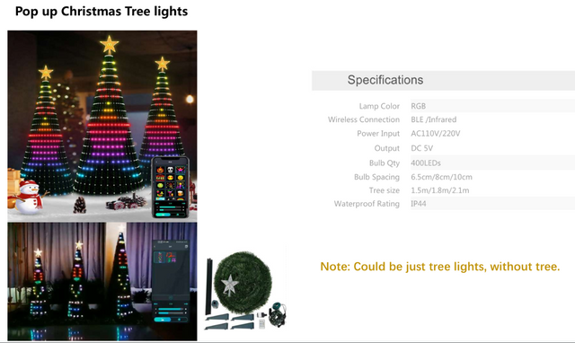 Pop up Xmas tree lights 
