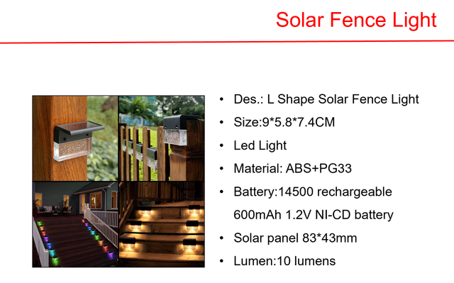 Solar LED metal LED Stake & Shape Solar Fence Lights