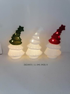 porcelain Green / white / red Christmas tree - 11