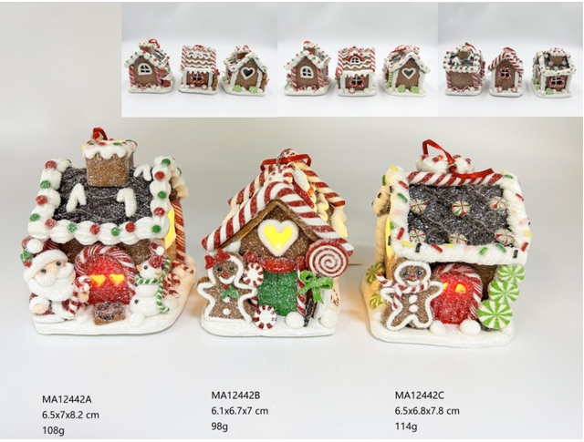 clay dough Santa Claus / gingerbread man with house light - 41