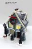 clay dough The little blue house is hanging with garlands - 24