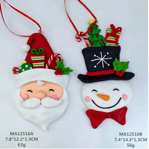 clay dough Snowmen and Santa with hat- 34