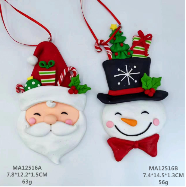 clay dough Snowmen and Santa with hat- 34