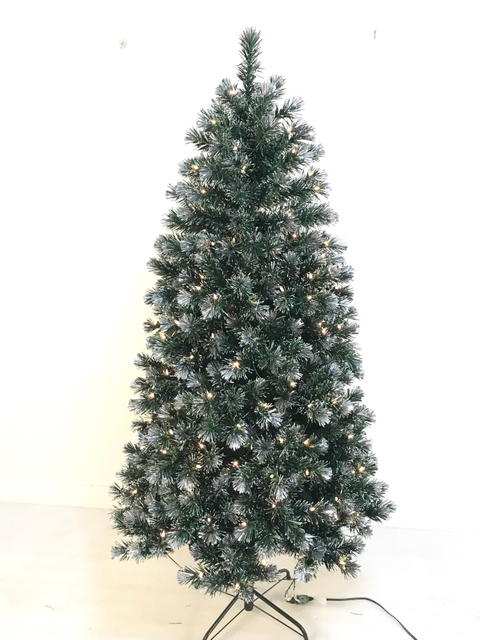 X'mas Green color+flocking Ordinary Christmas tree with metal leg - 33
