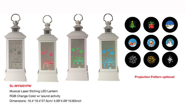 Indoor Decoration Musical Laser Etching LED Lantern- 28