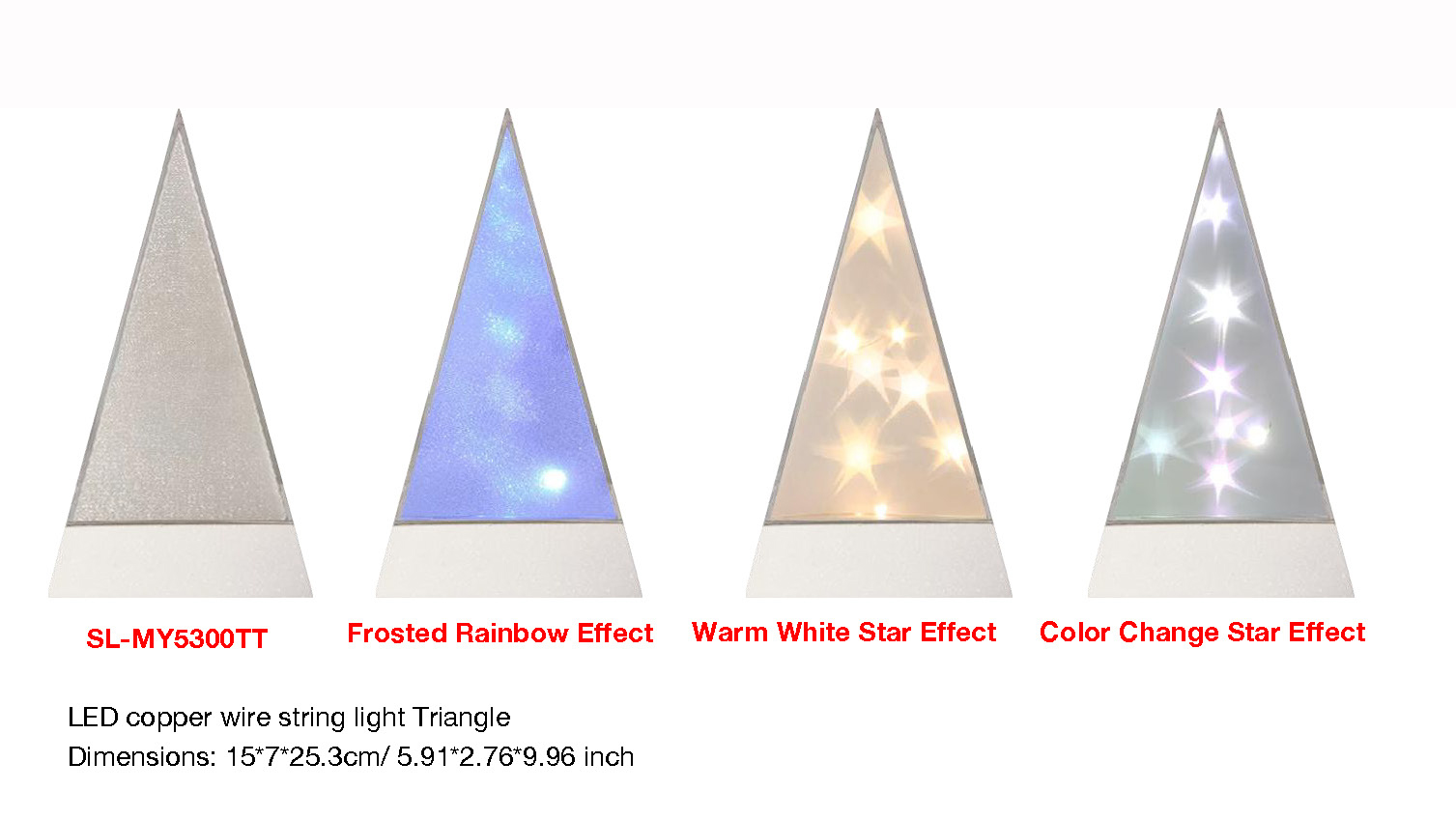 Indoor Decoration LED copper wire string light Triangle- 19