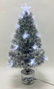 X'mas Silver color Crystal Fiber tree Light with square basin - 23