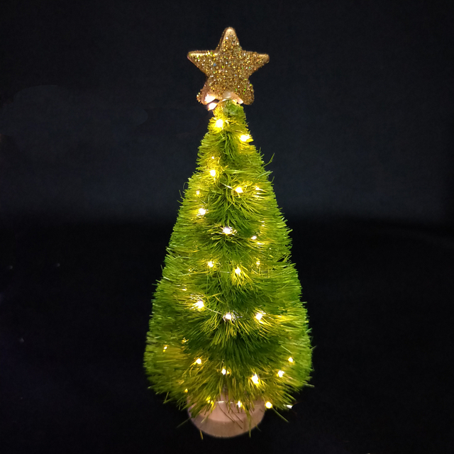 X'mas Green Mini Tree+ with basin +Glitter top star - 40