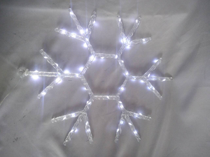 nowflake-Shaped 57-Light White LED String Light with Flexible Copper Wire - Transparent 8-Mode USB Connector, 41x42cm